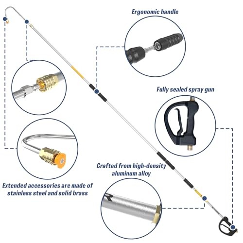 Pressure Washer Extension Wand 9 Ft for Gas and Electric Power Washers,