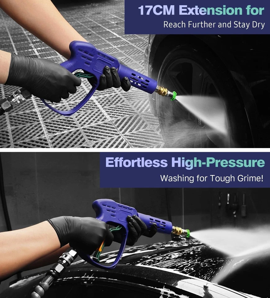 YeewayVeh High Pressure Washer Gun with 3/8″ Quick Connect and M22 14mm / 15m…