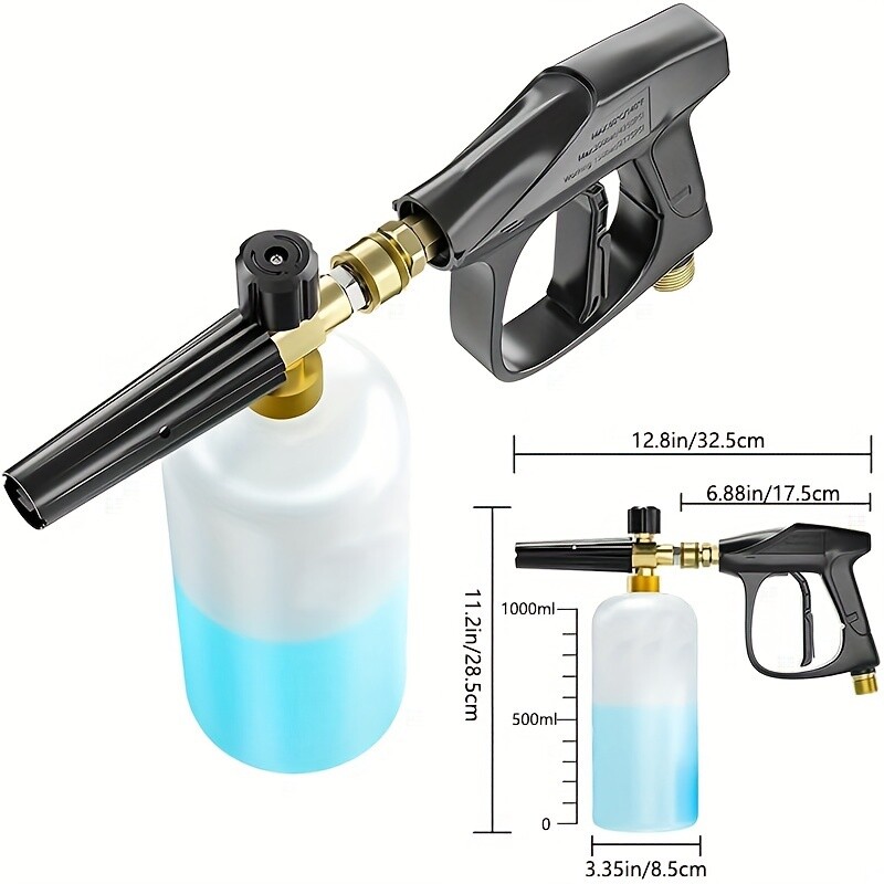 1/4″ Snow Foam Washer Gun Car Wash Soap Lance Cannon Spray Pressure Jet Bottle