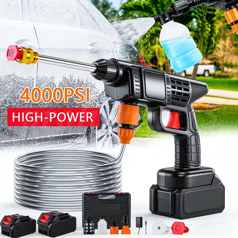 Cordless Pressure Washer Electric High Pressure Water Power Washer 2 Battery 2Ah