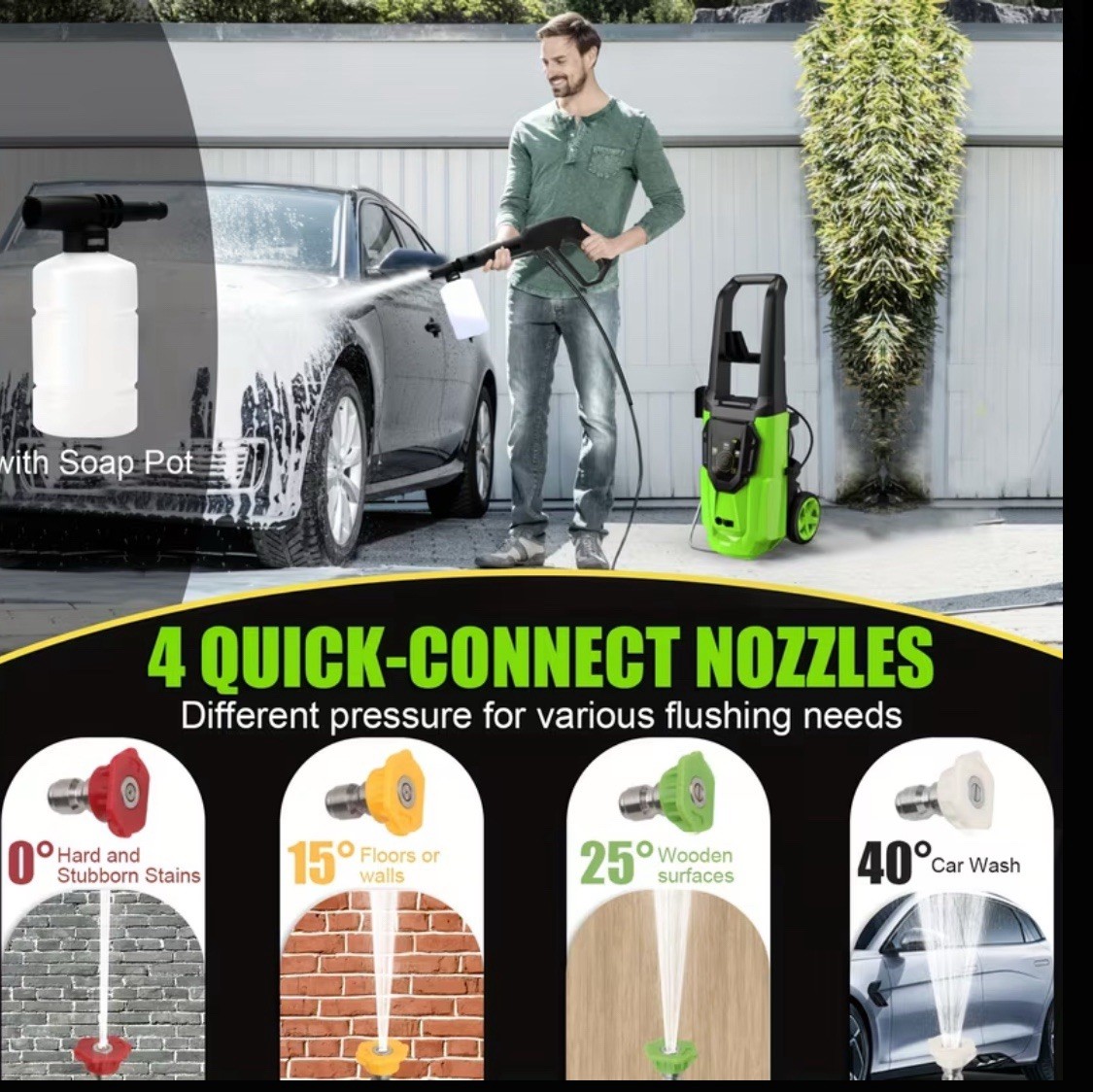 Electric Pressure Washer 5000PSI-Max 3.6GPM Power Washer Touch Screen Adjustable