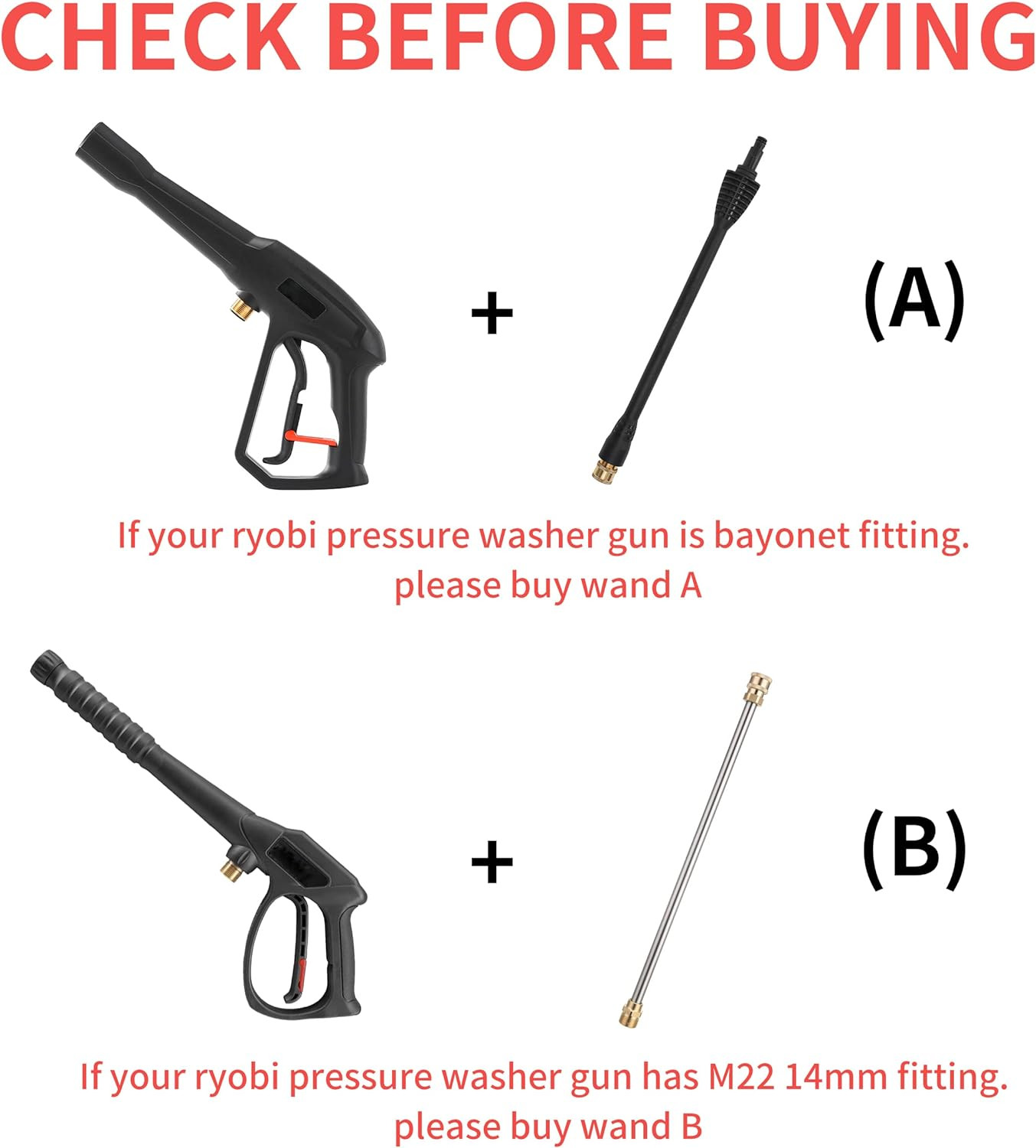 Pressure Washer Accessories Kit – 16 Inch Power Washer Replacement Wand with 5 S