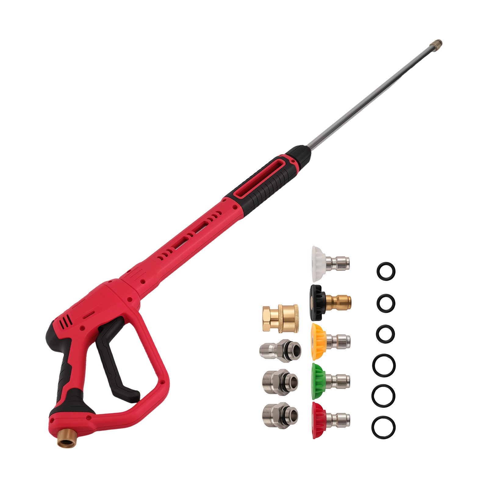 Industrial Pressure Washer Gun 36 Inch Wand with 5 Quick Connect Nozzle Tips Set
