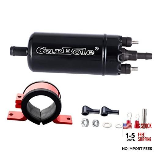 External In Line Fuel Pump: 116 PSI High Pressure Unversal 12V Electric Black