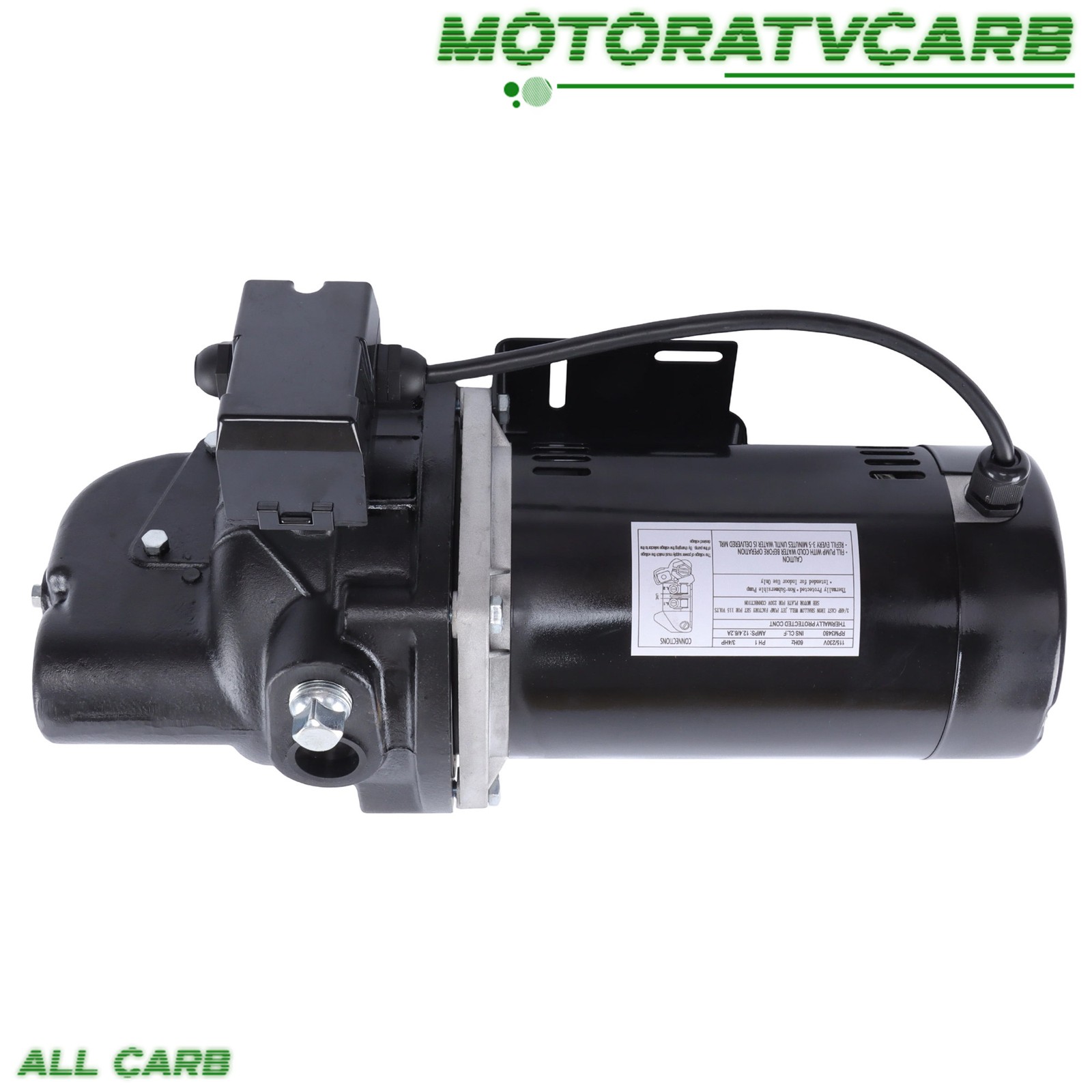 ALL-CARB Heavy Duty Cast Iron SWS75-3/4 HP Shallow Jet Well Pump 510GPH 115/230V