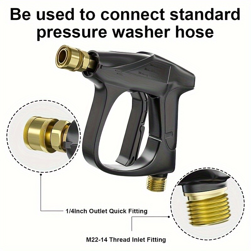 1/4″ Snow Foam Washer Gun Car Wash Soap Lance Cannon Spray Pressure Jet Bottle