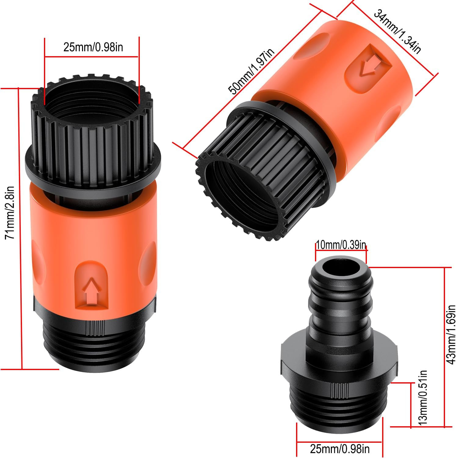 Quick Connect Flush Kit for Sea-Doo (Orange) & Kawasaki, Jet Boat Engine Flush A