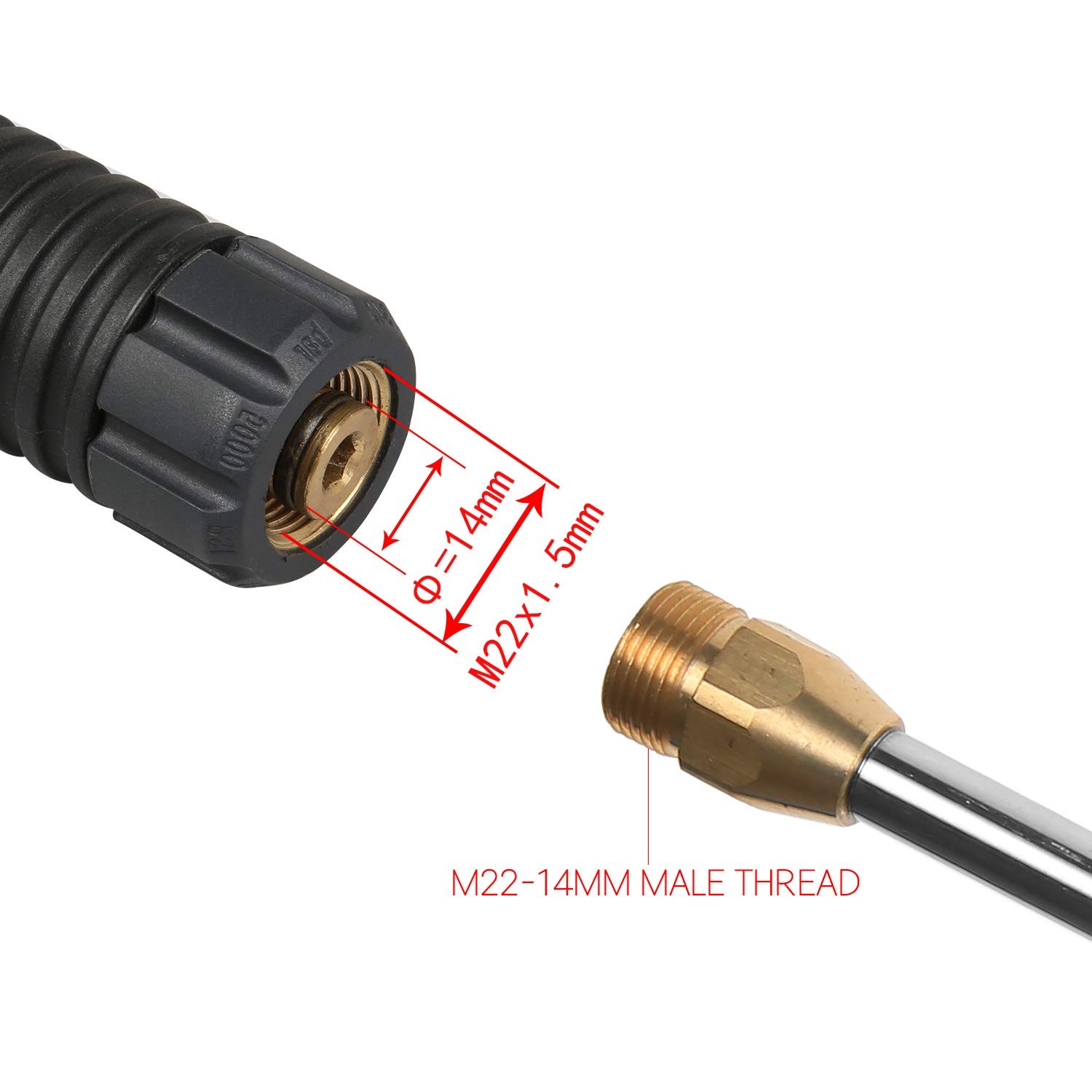 Pressure Washer Wand,Stainless Steel Quick Connect Lance,Spray Wand,16″,5000PSI