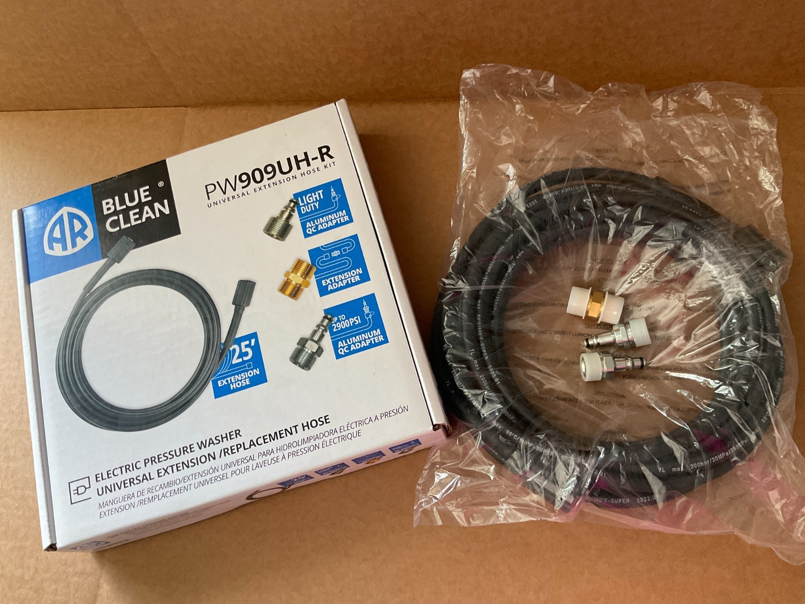 AR Blue Clean 14 mm X 1/4 in. D X 25 ft. L Super Soft Flex Pressure Washer Hose