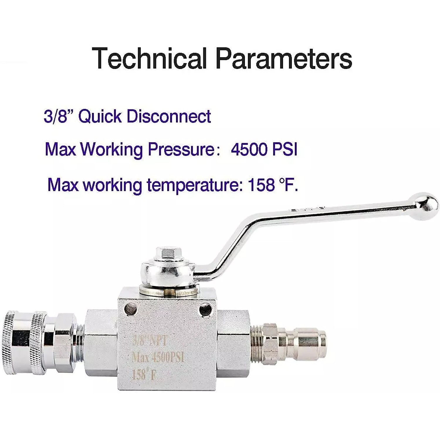 4350 PSI High Pressure Washer Ball Valve Kit with Adapters 3/8″ Quick Disconnect