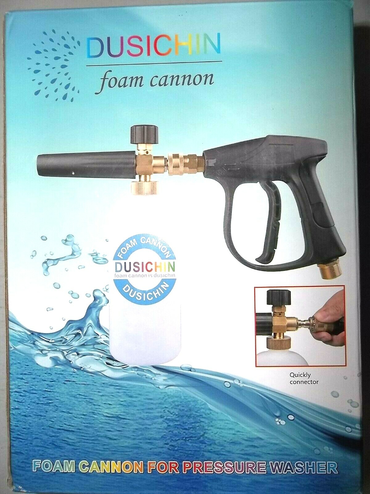 DUSICHIN 1/4In Quick Adjustable Snow Foam Lance Cannon 5 Pressure Washer Nozzle