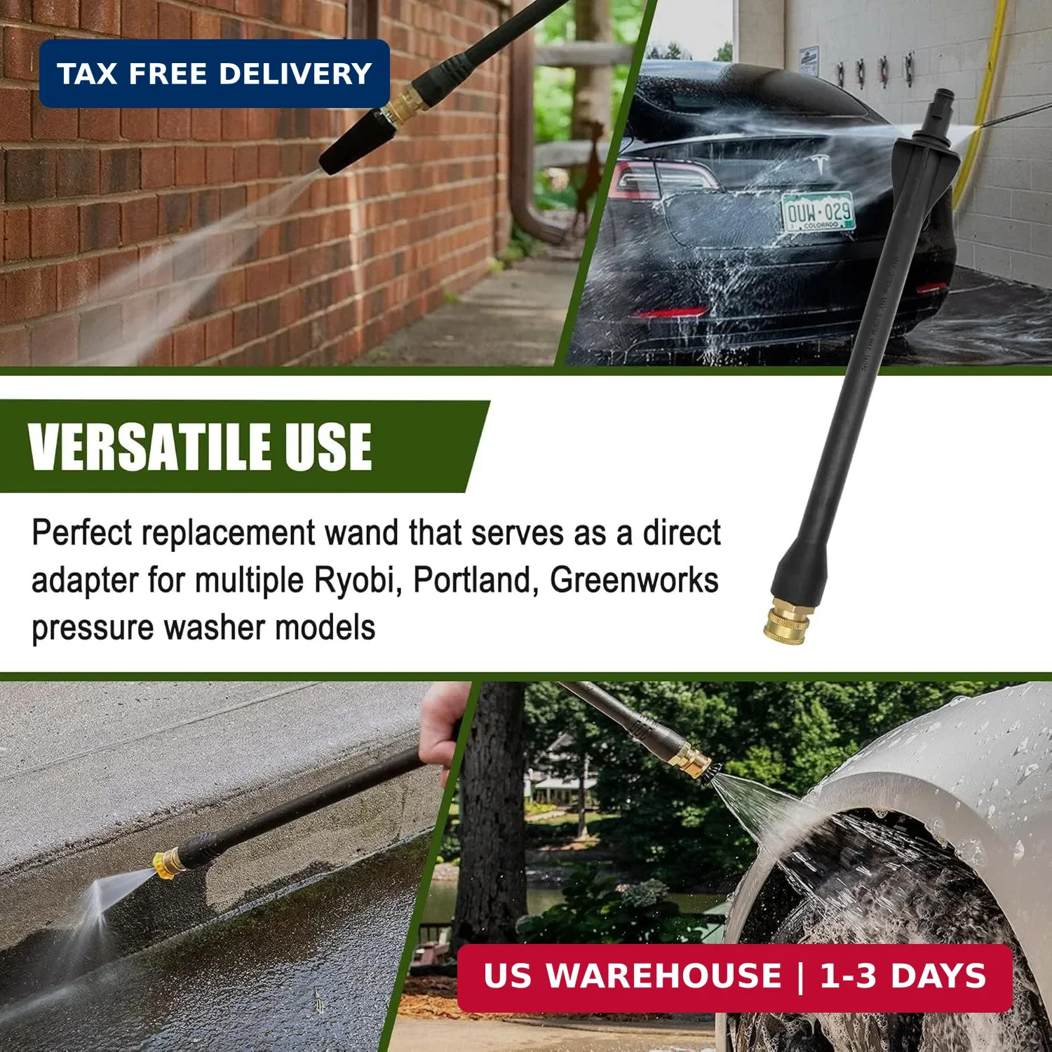 Pressure Washer Replacement Spray Wand # 308494075, Compatible with Ryobi RY1412