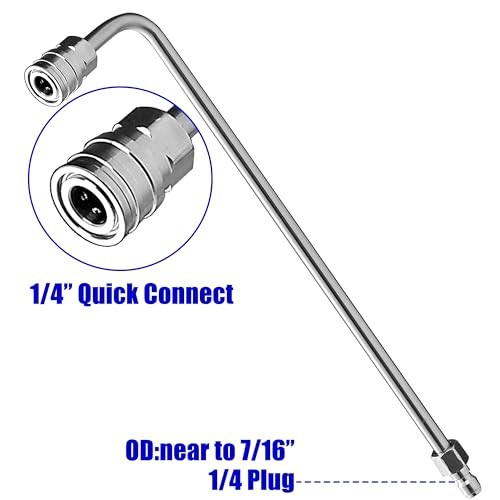 Pressure Washer Wand Extension, 90 Degree Curved Angled, Undercarriage and