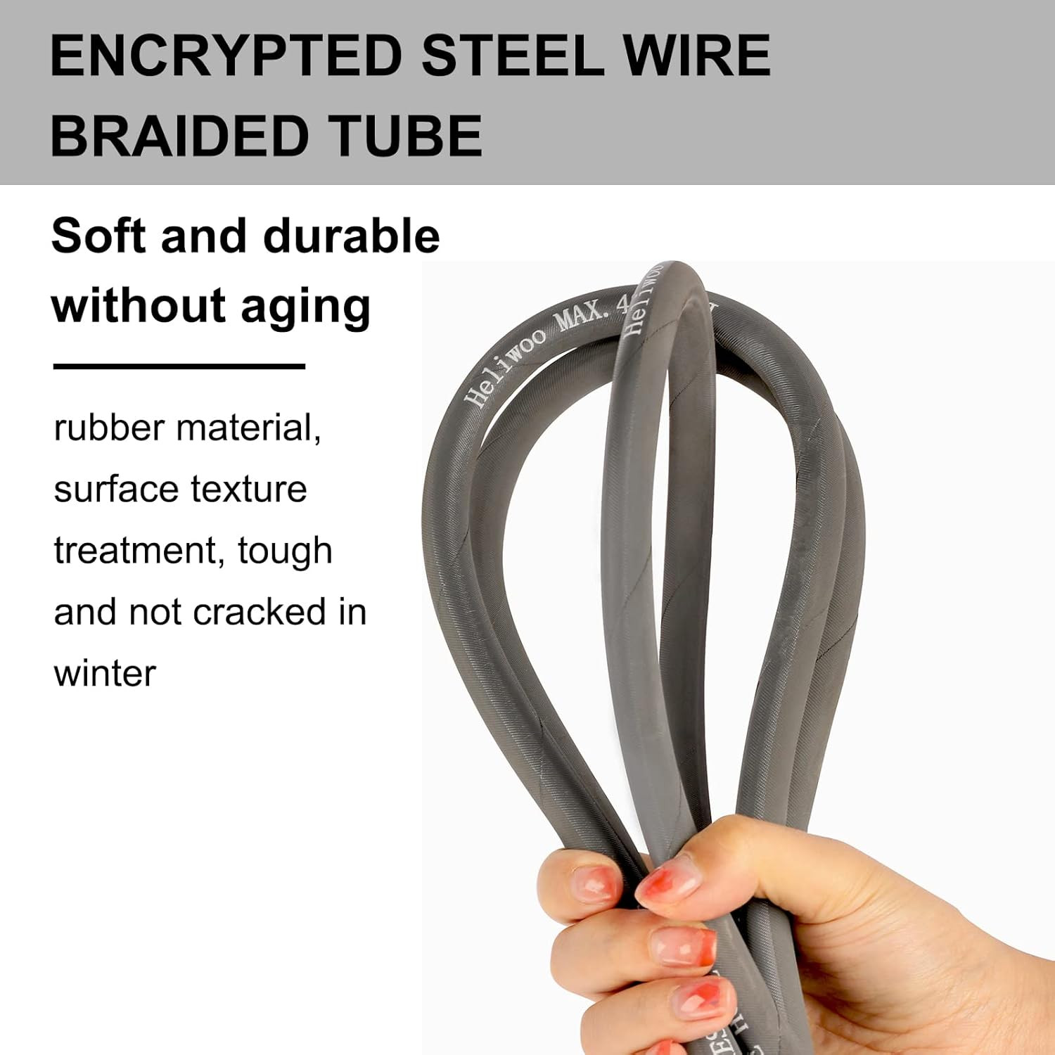 Pressure Washer Whip Hose 5FT, 3/8” Reel Connector for Power Washer, 248°F Hot