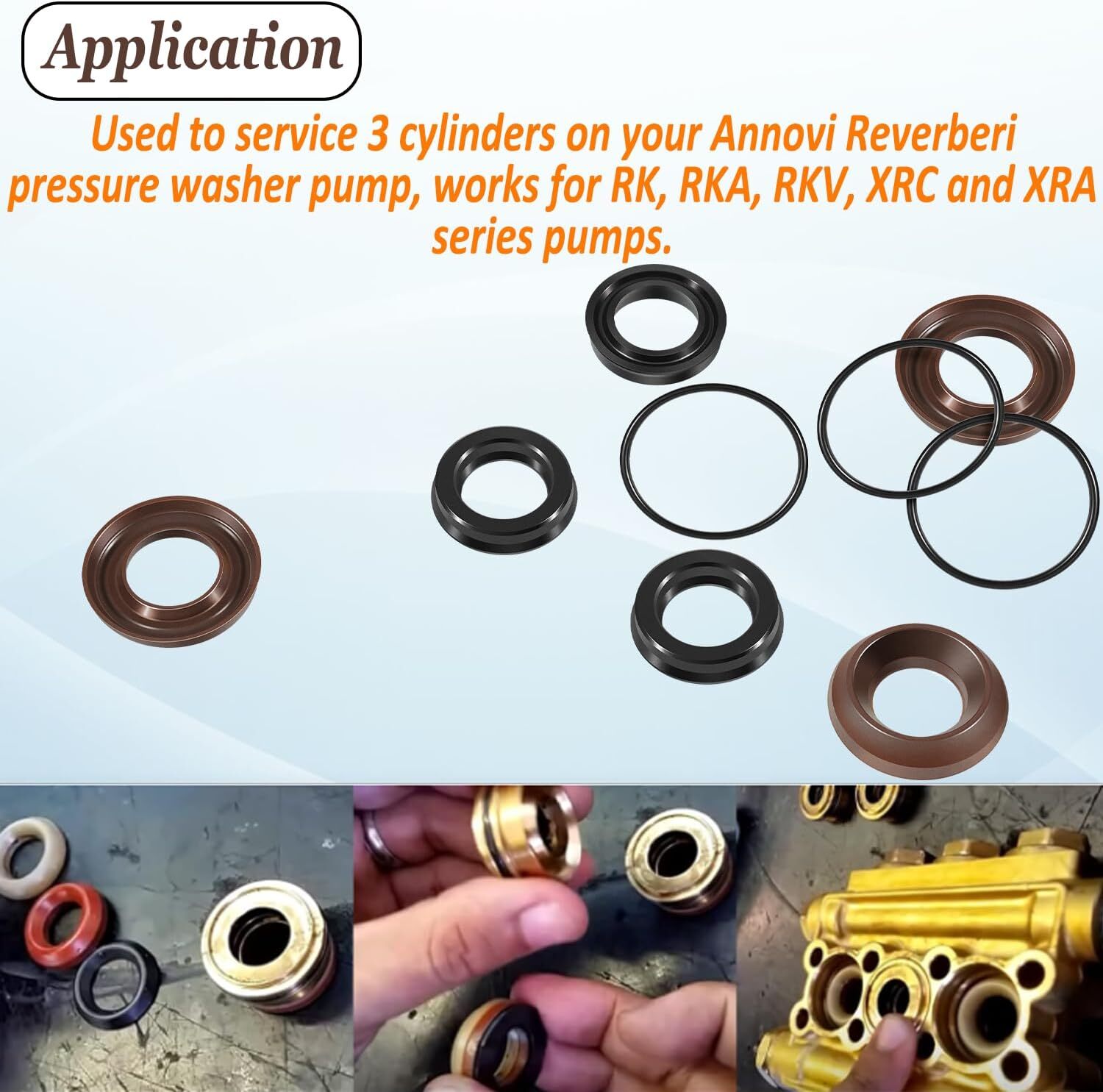 AR1857 Seal Packing Kit 18mm XR Annovi Reverberi RK RKA RKV Pressure Washer Pump