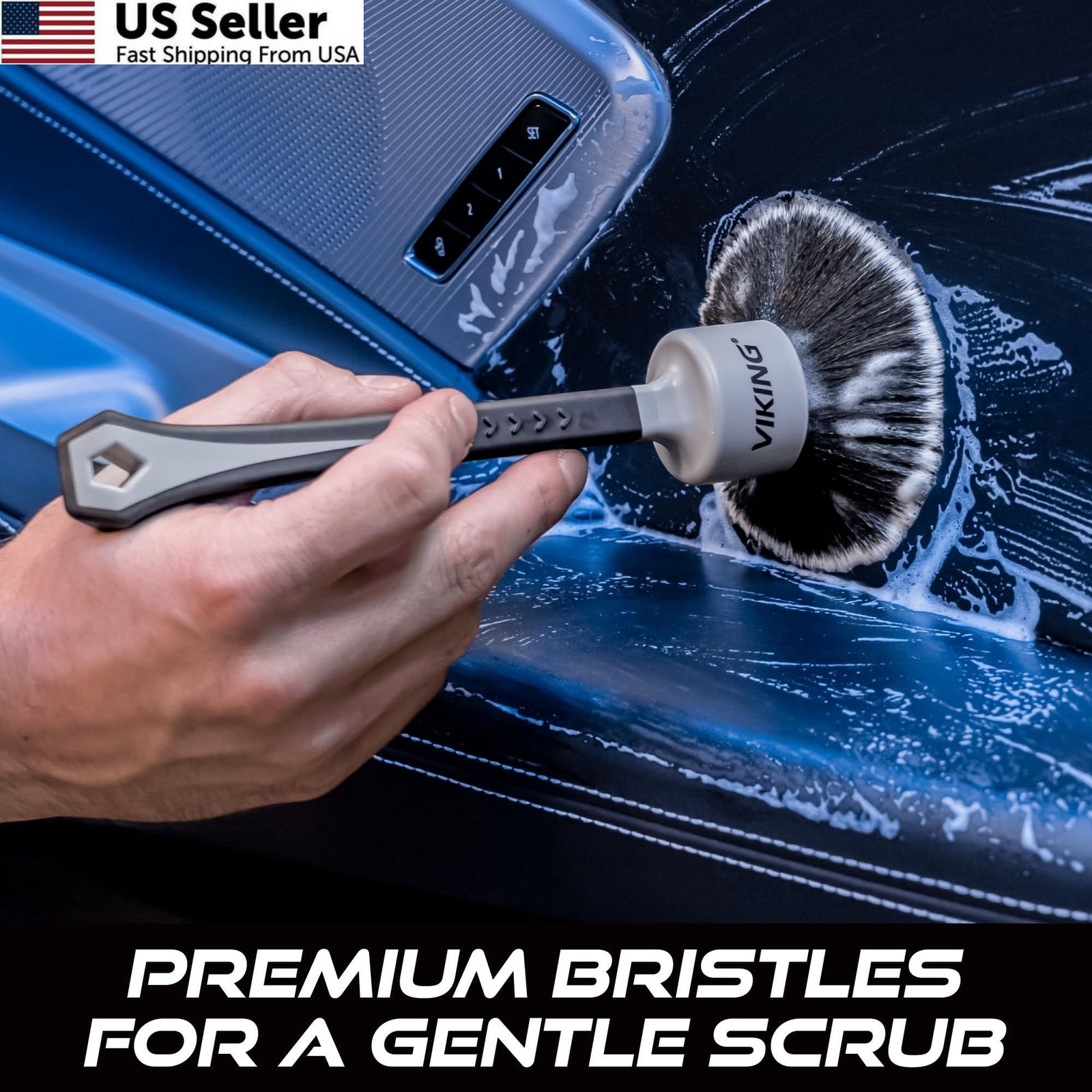 2pk Car Detailing Brush Set Super Soft Interior Cleaning Kit 1″ & 1.5″ Heads New