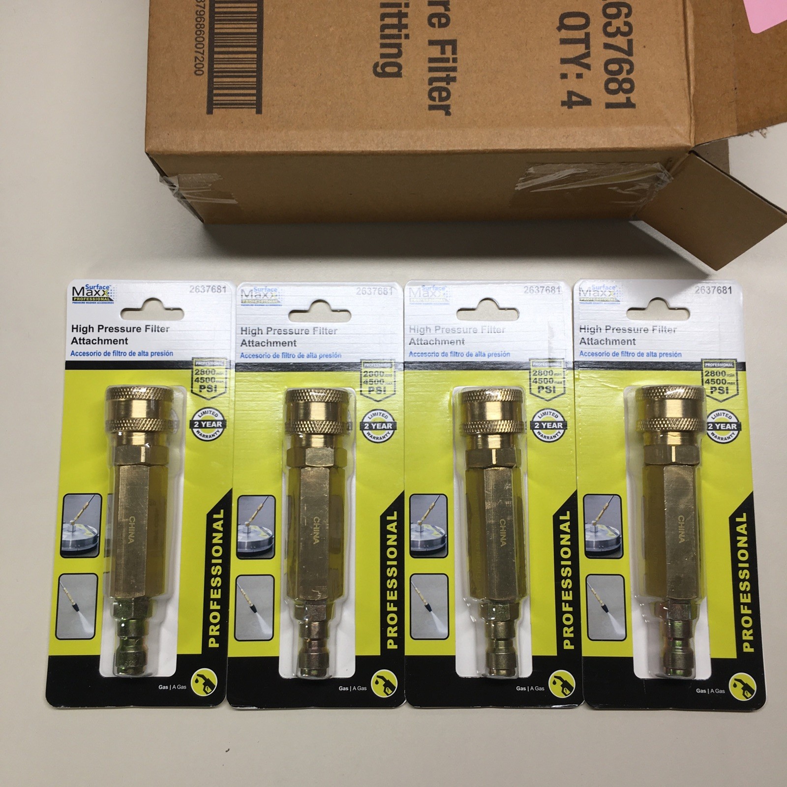 4 Pack Surface Maxx High Pressure Filter Attachment with QD Fitting #2637681