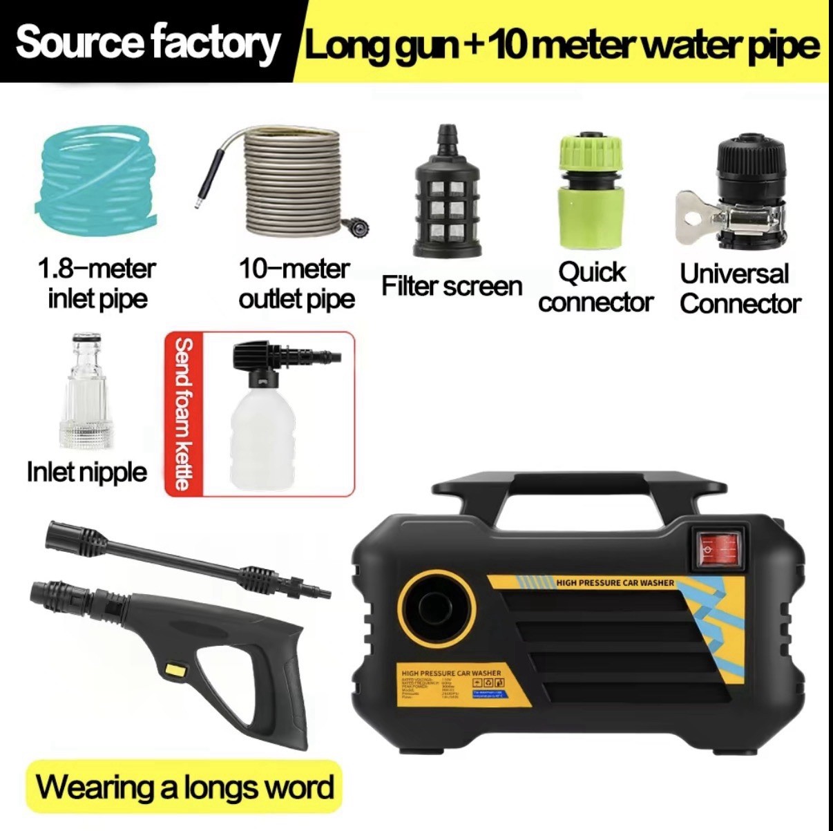 Joysync Electric Pressure Washer 2600 Max PSI 4.8 GPM Electric Powered Washers,