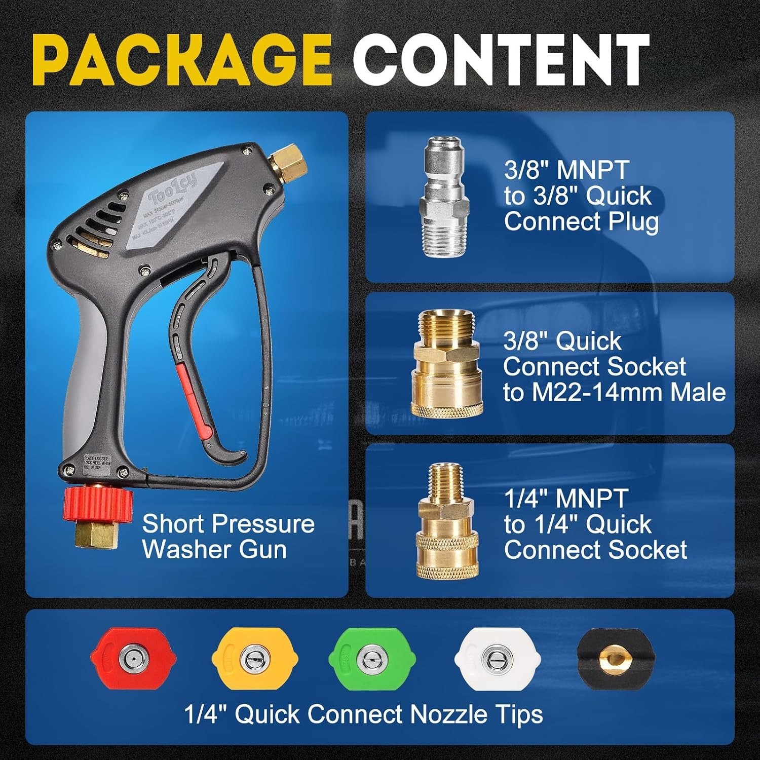 High Performance 5000 PSI Short Pressure Washer Gun with Quick Connect Options
