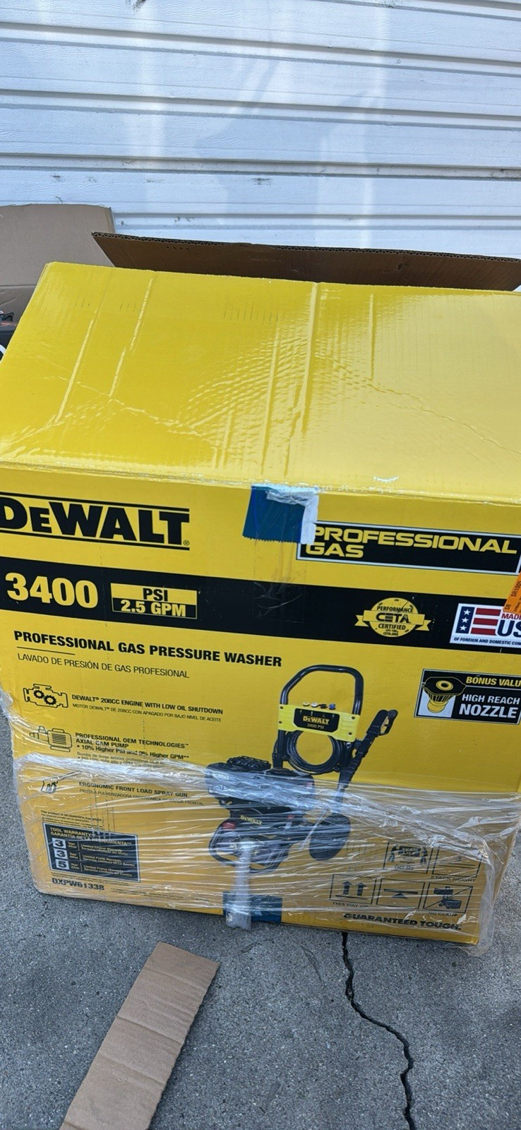 DEWALT DXPW61338 3400 PSI 2.5 GPM 208cc Gas Pressure Washer Low Oil