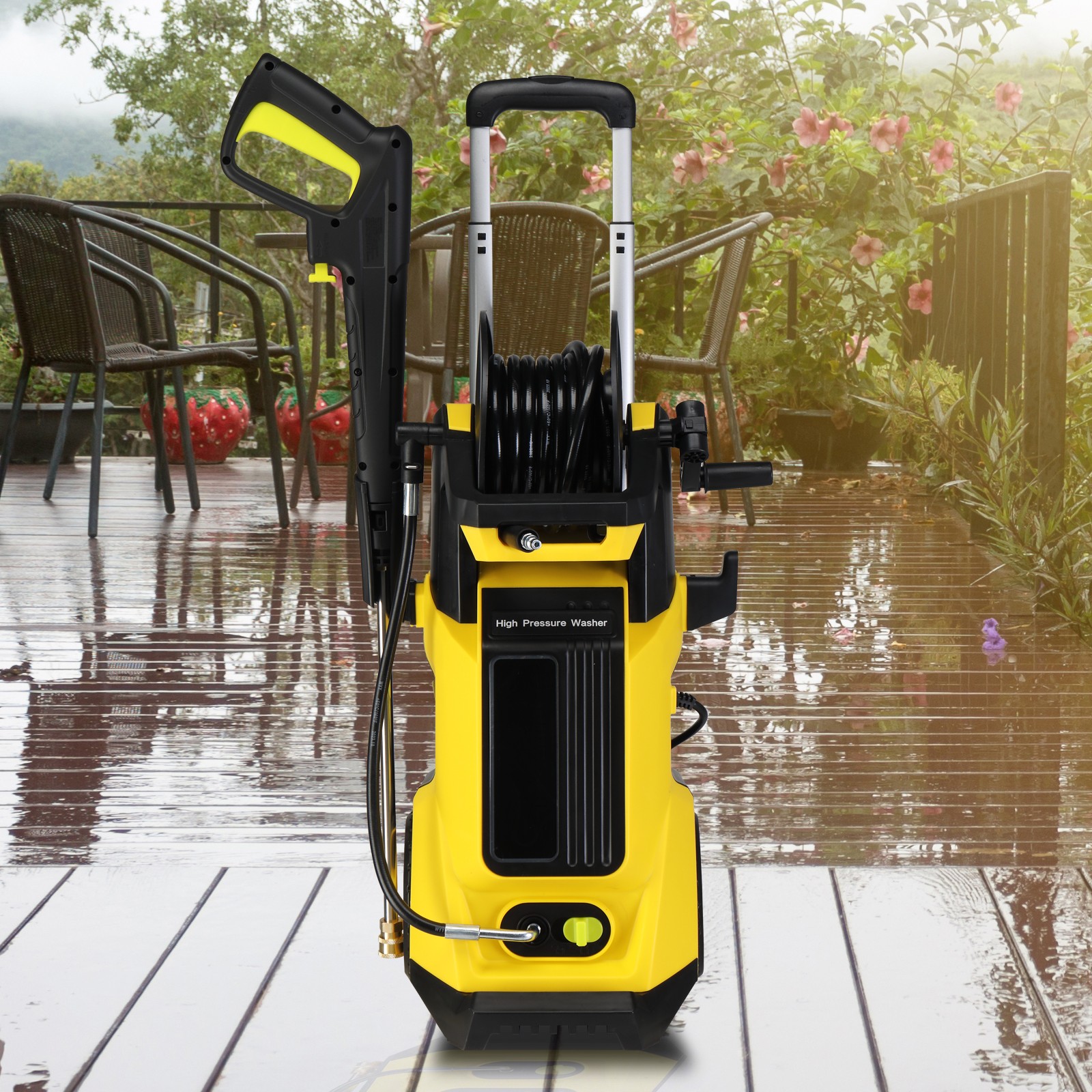 Portable 3800PSI Electric Pressure Washer w/ Touch Screen Adjustment Pressure US