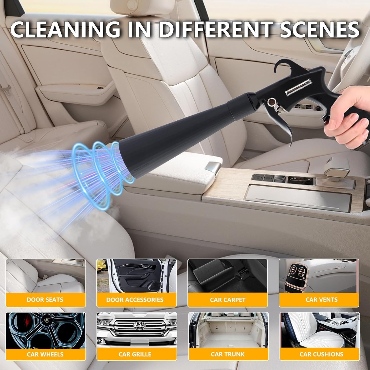 Tornado Detailing Car Cleaning Gun with Metal Nozzle | Interior Drying Air Gun |