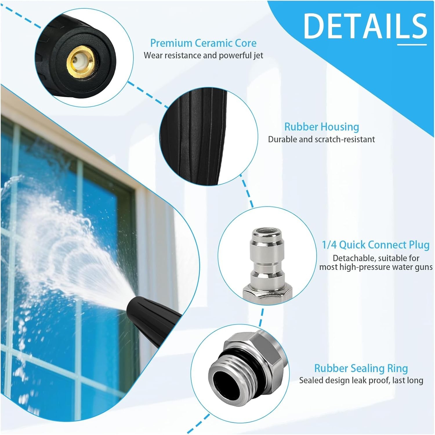 Turbo Nozzle Pressure Washer, Premium 4000 PSI Max Rotating Pressure Washer Nozz