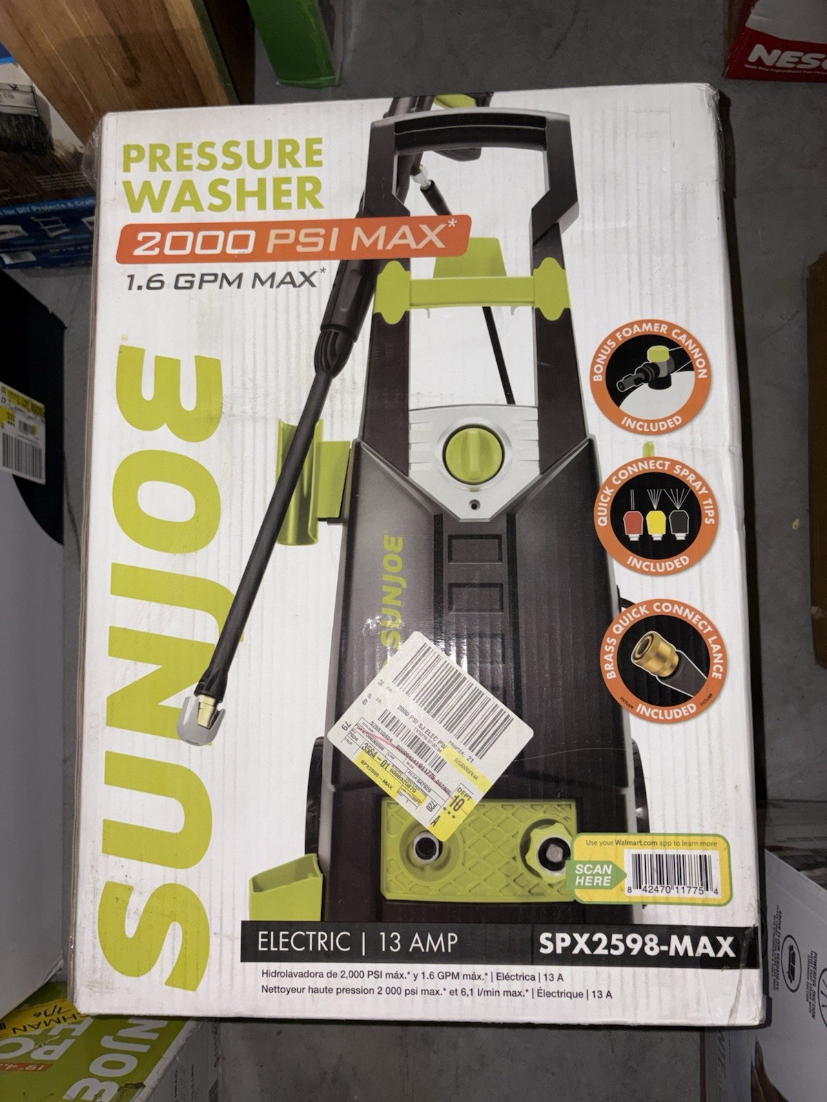 Sun Joe SPX2598 2000 PSI Electric Pressure Washer