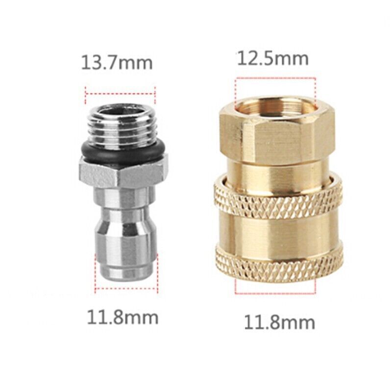 High Pressure Washer Quick Release 1/4 Male M22/14 Female Plug Brass Connector