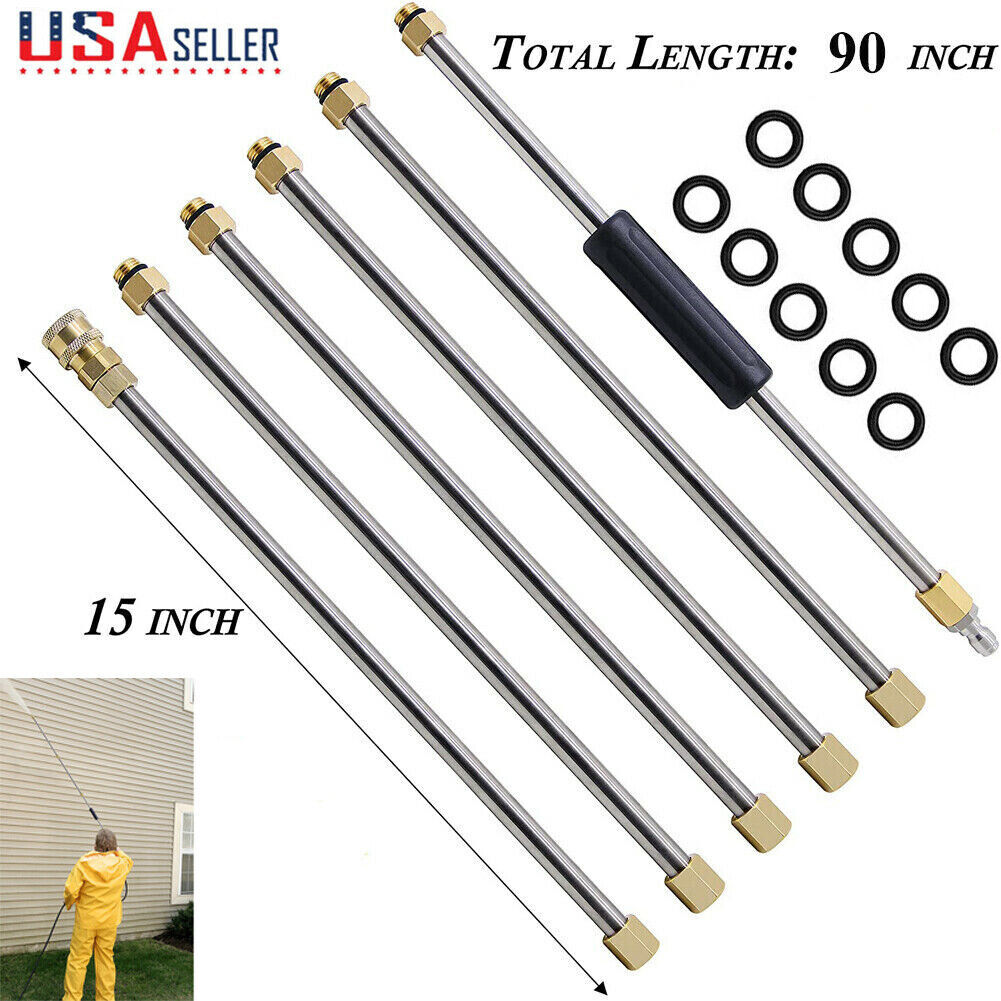4000PSI High Pressure Washer Extension Wand Set Telescopic Lance w/ Spray Nozzle