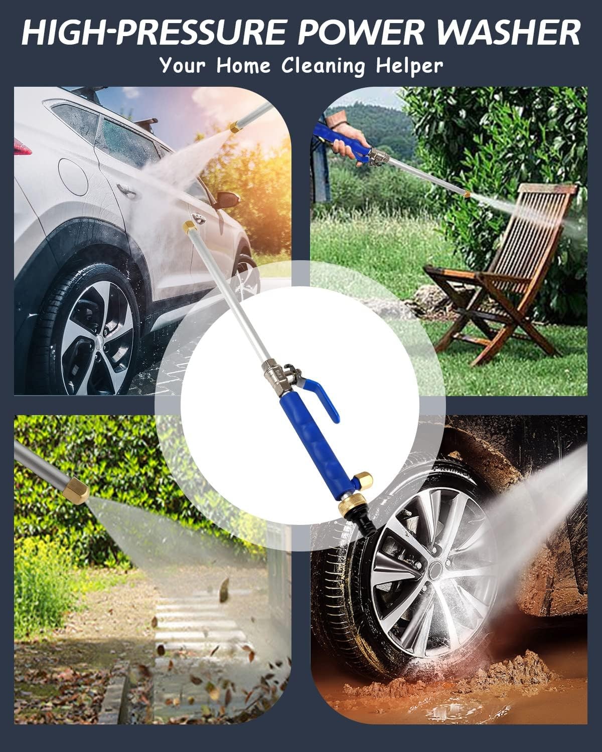 High Pressure Power Washer Water Spray Gun Nozzle Wand Attachment Garden Hose