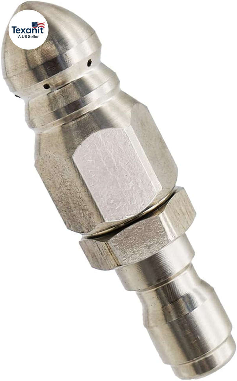 Pressure Washer Sewer Jetter Nozzle with Stainless Steel, Mini Compact Durable S