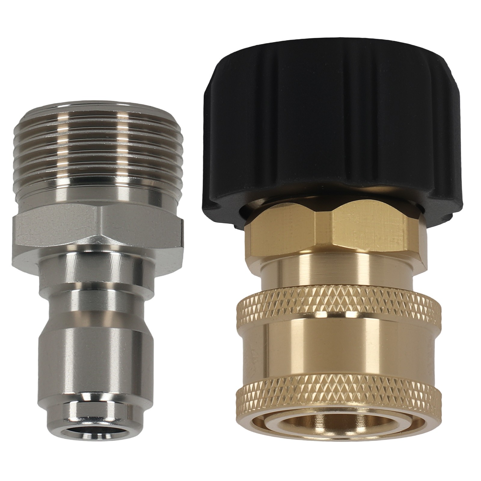 Pressure Washer Fitting Swivel M22-14mm to 3/8″ Quick Connect Brass 5000PSI