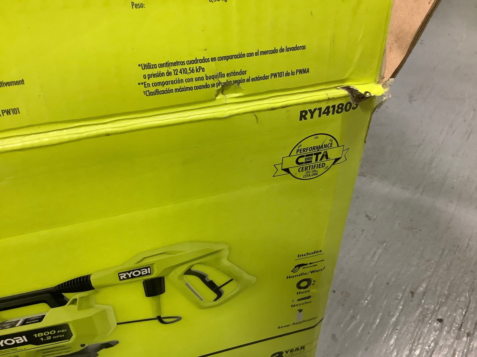 RYOBI 1800 PSI 1.2 GPM Cold Water Corded Electric Pressure Washer RY141803 BROKE