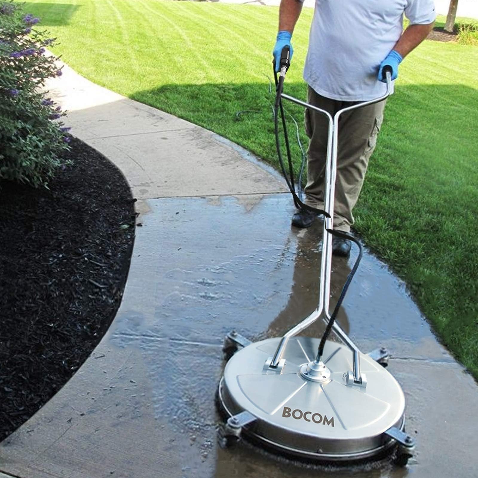 BOCOM 24 Inch Pressure Washer Surface Cleaner Dual Handle Commercial Power Wa…