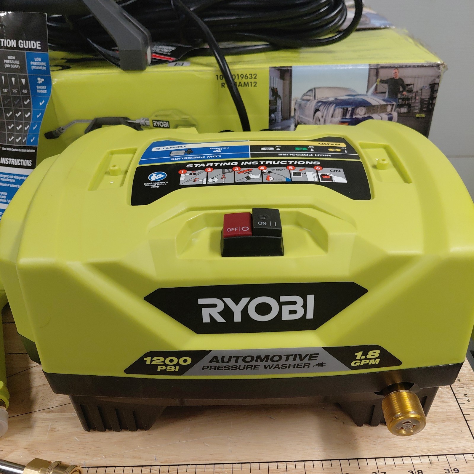 RYOBI RY14AM12 1.8 GPM Automotive High Flow Pressure Washer Kit 1200 PSI