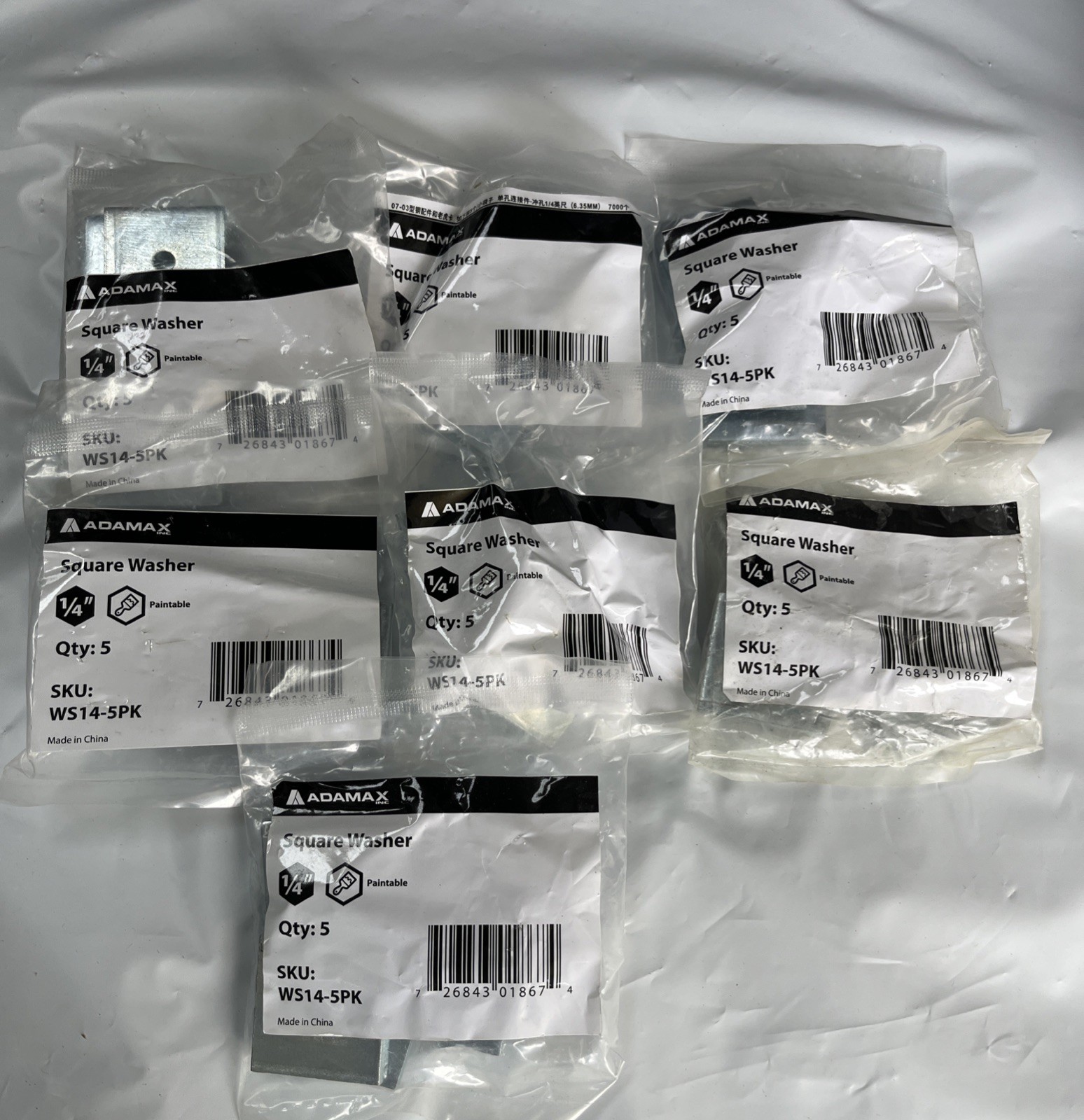 NEWHOUSE ELECTRIC 1/4 in. Square Washer for Strut Chan No Magnets (6BAG of 5pk)