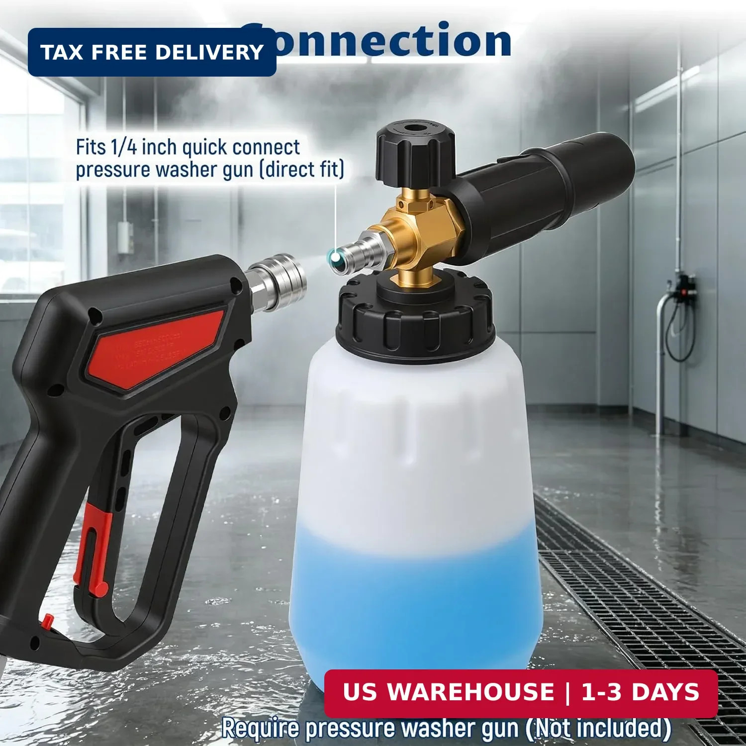 Lichamp Foam Cannon for Pressure Washer, 1000ml Wide Mouth Snow Foam Lance, 1/4