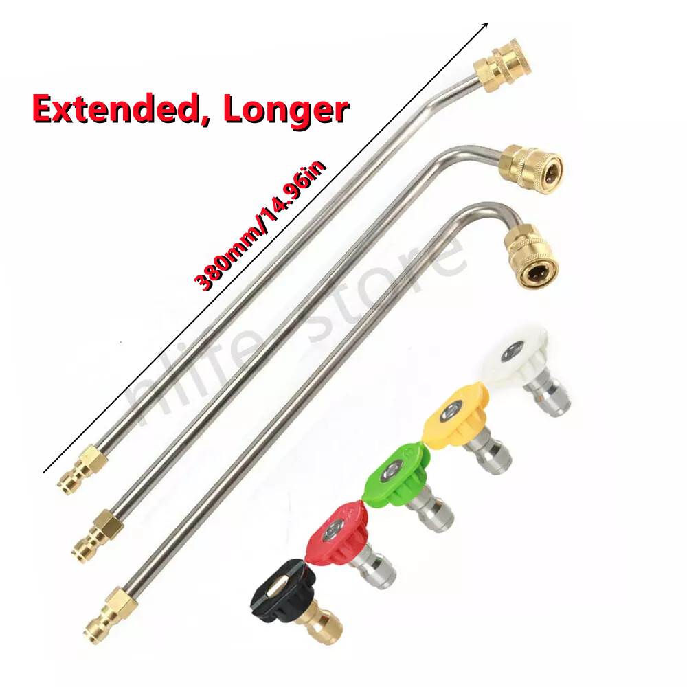 4000PSI Pressure Washer Gun Extension Wand Lance 14″ Gutter 1/4″ Quick Spray Rod