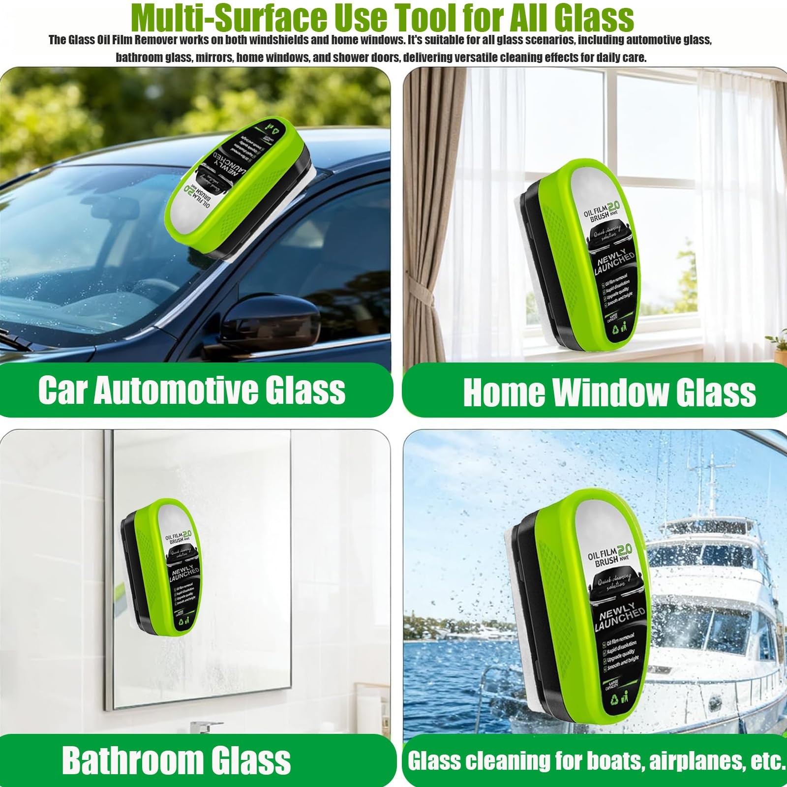 2 Set Clear Vision Windshield Cleaner,Clear 0.5 Fl Oz (Pack of 2), 2pcs