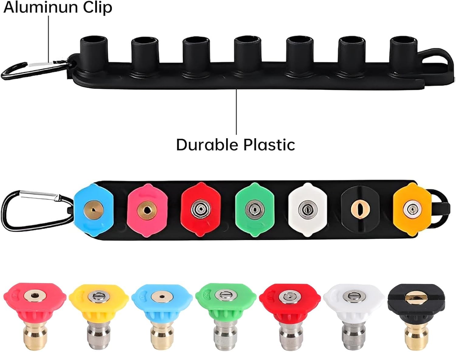 Pressure Washer Tips, Set of 7 Pressure Washer Nozzle Tips with Nozzle Holder, 1