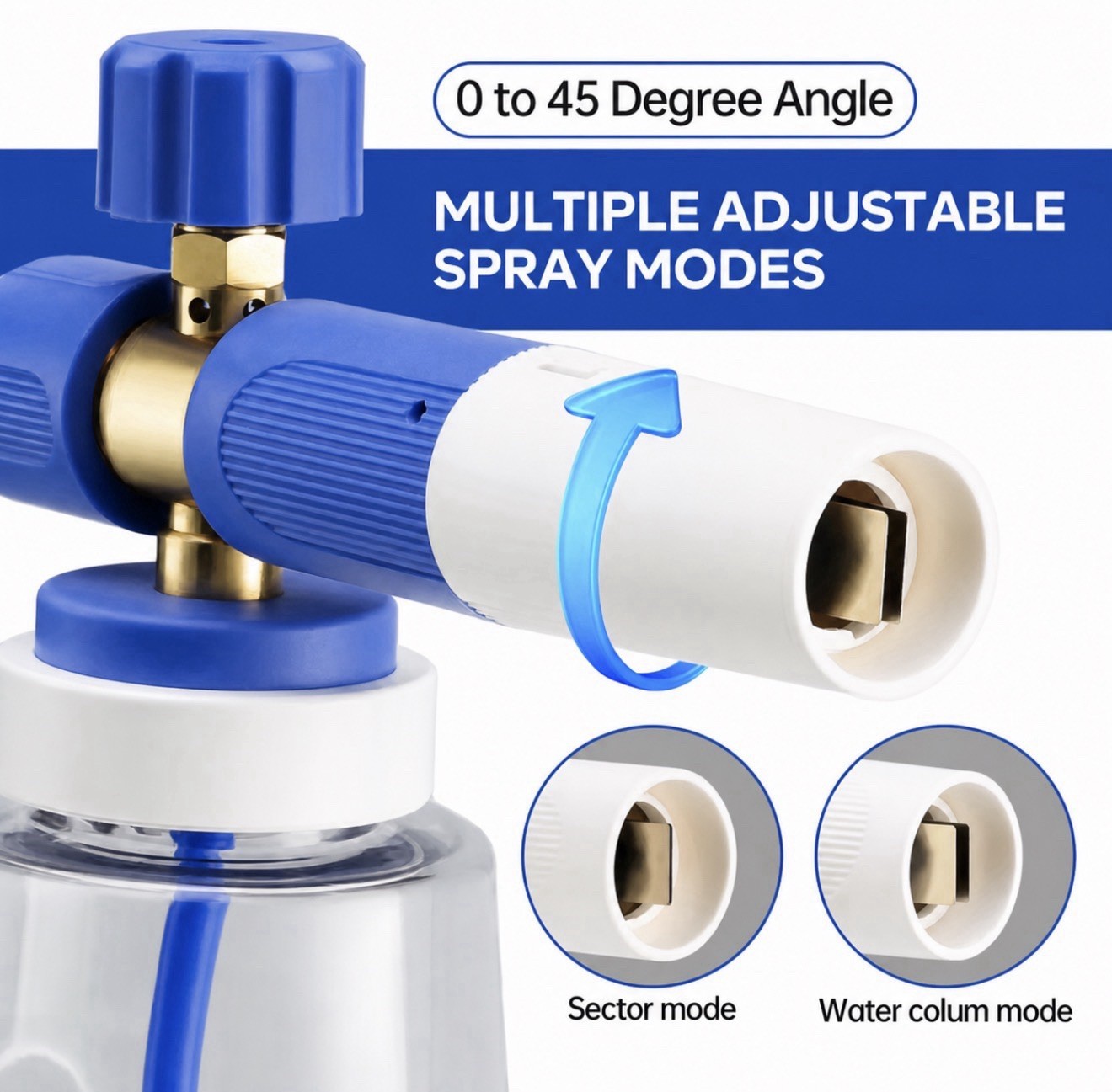 MJJC Like Foam Cannon with 1/4″ Quick Connect , Swivel . BRASS. ADAMS MEGA FOAM