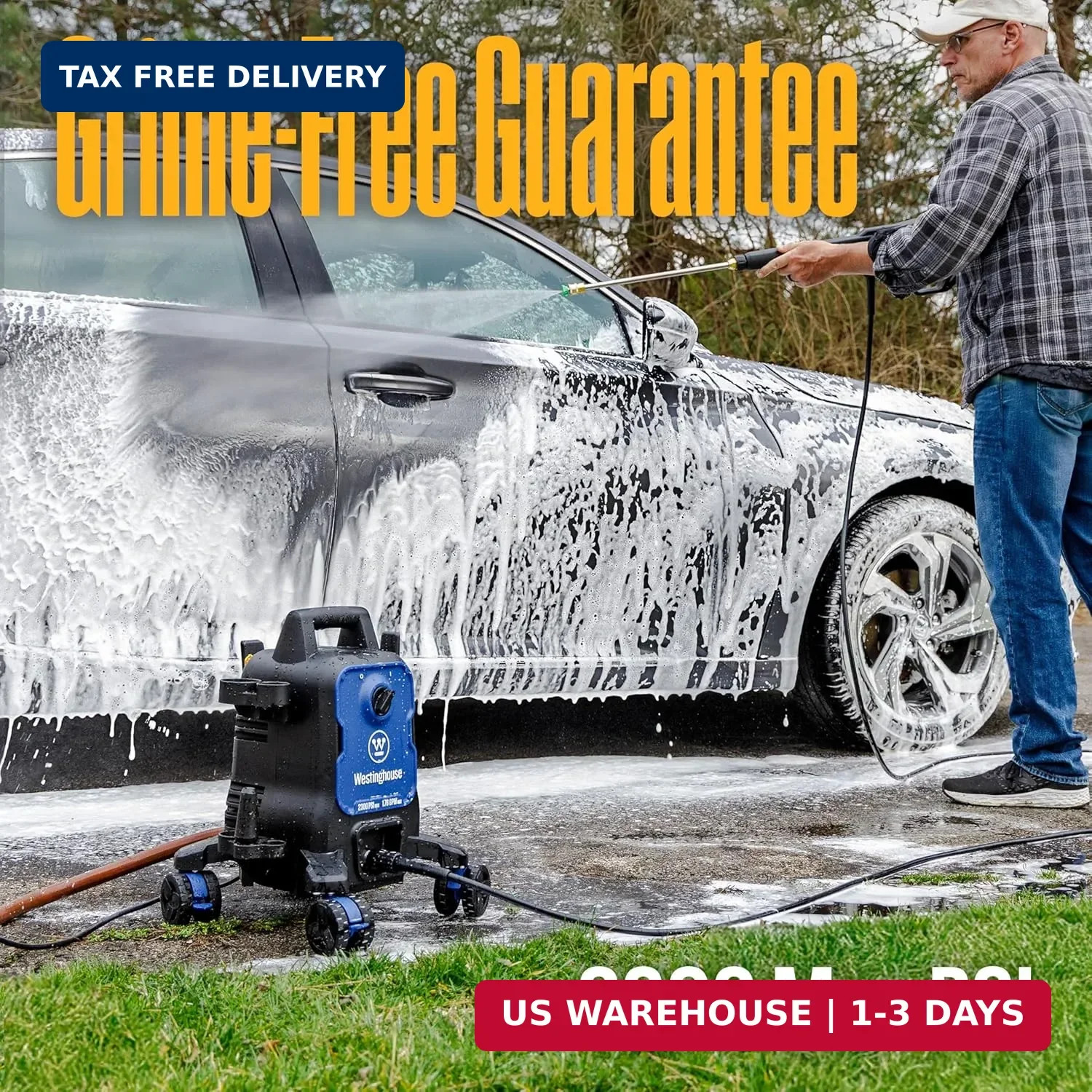 Westinghouse ePX3100 Electric Pressure Washer, 2300 Max PSI 1.76 Max GPM with An
