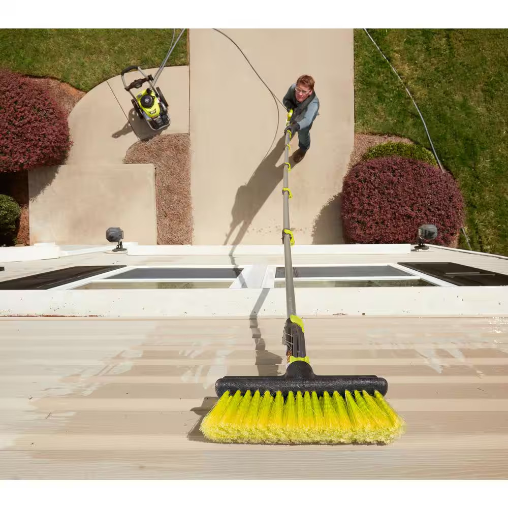 18 Ft. Telescoping Extension Pole with Brush for Most Gas Electric and Cordless