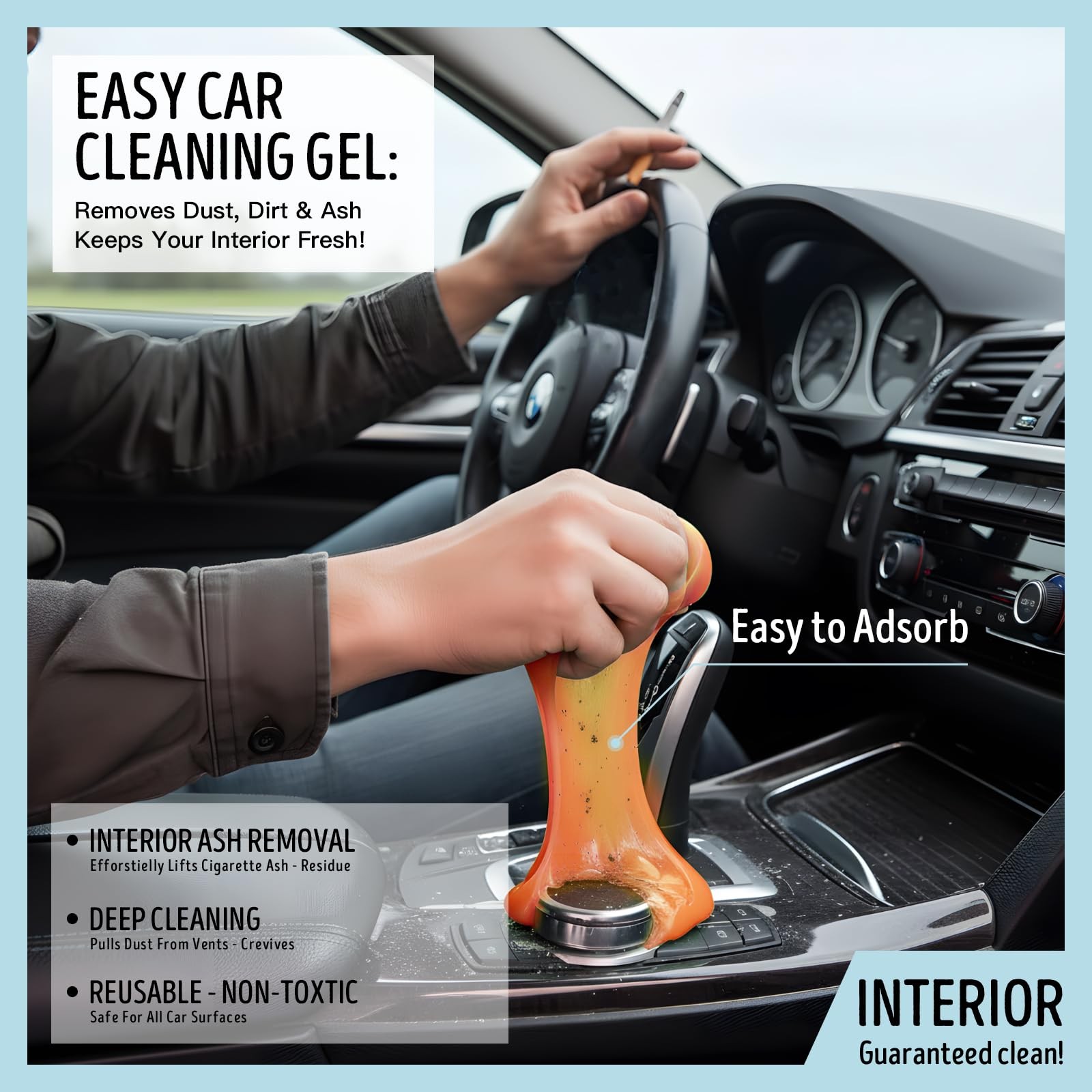 Car Cleaning Gel,Reusable Putty for Interior 0.8 OZ, Orange