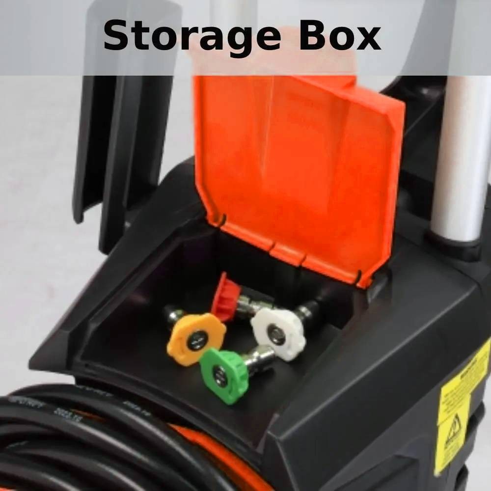 Electric Pressure Washer 3800PSI Max with Nozzles and Telescopic Handle Orange