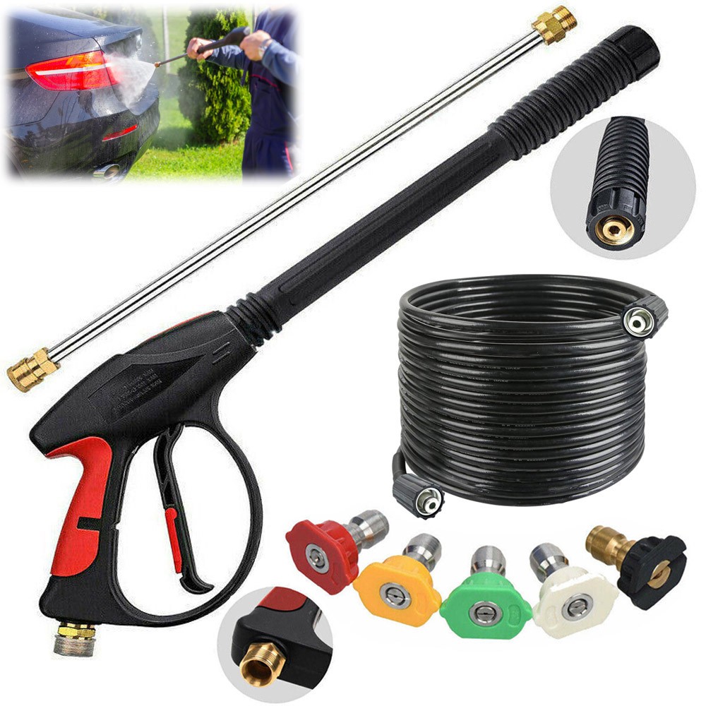 High Pressure 4000PSI Car Power Washer Gun Spray Wand Lance Nozzle and Hose Kit