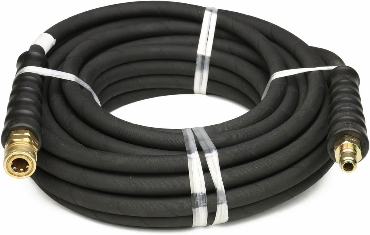 4000 PSI Black 3/8″ X 50 FT 1 Layers of High Tensile Wire Braided Rubber Wrapped
