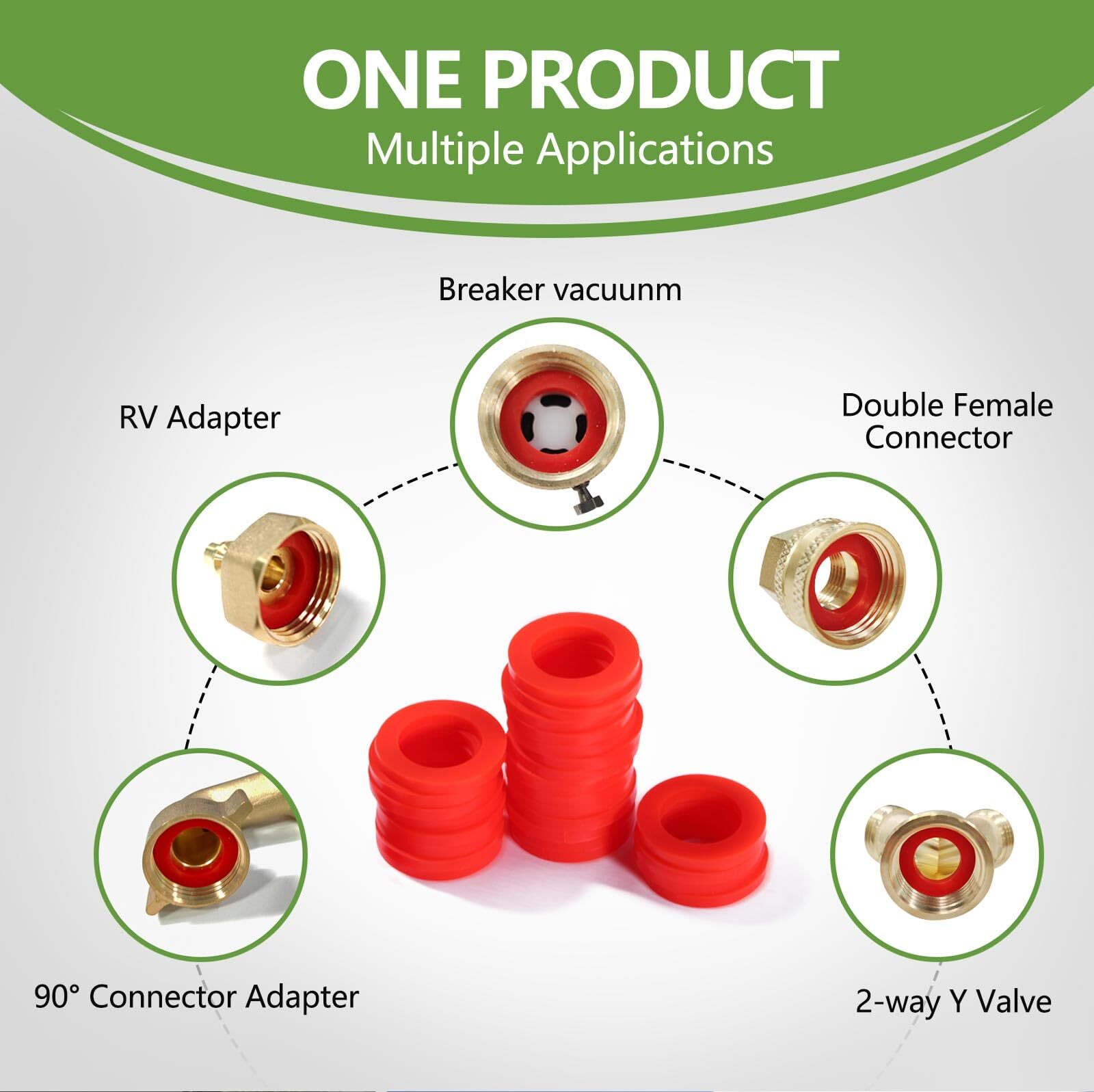 52 Pcs Outdoor Garden Hose Washer Gaskets Silicone O Rings for 3/4″ Water Hose