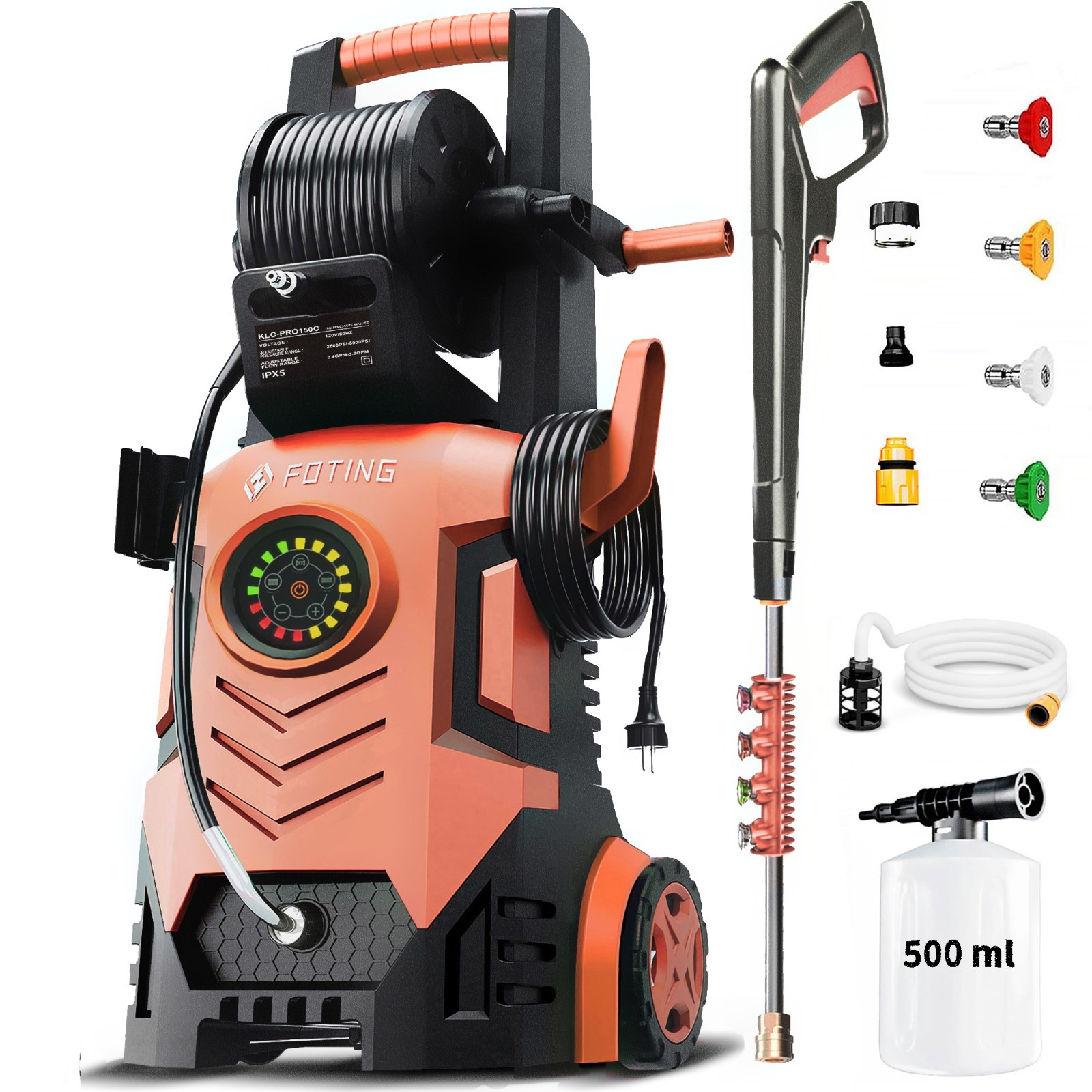 2026new Pressure Washer 5000PSI 2.4GPM-3.6GPM with Adj-8-Level Touch Screen